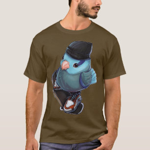 SKATEBIRD Skateboarding Parrot Cruising T-Shirt