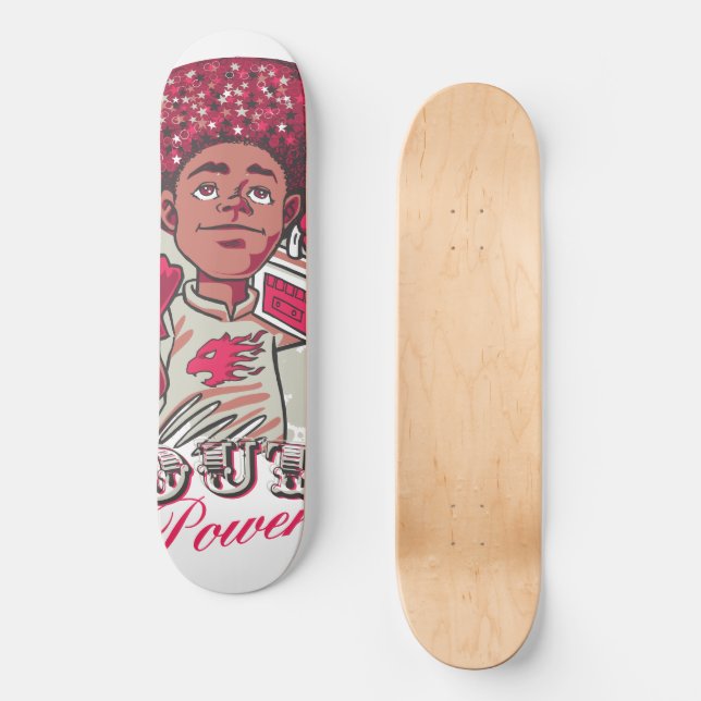 Skateboard 8 1/2" – YOUTH Power Afro & Boombox  (Front)