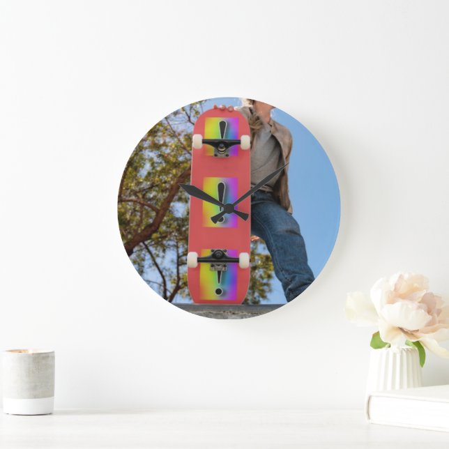 Skateboard Acrylic  Large Clock (Home)
