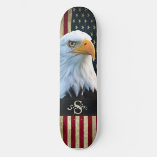 skateboard American BALD EAGLE SMILING Skull
