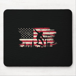 Skateboard American Flag Skateboarding Skateboarde Mouse Mat