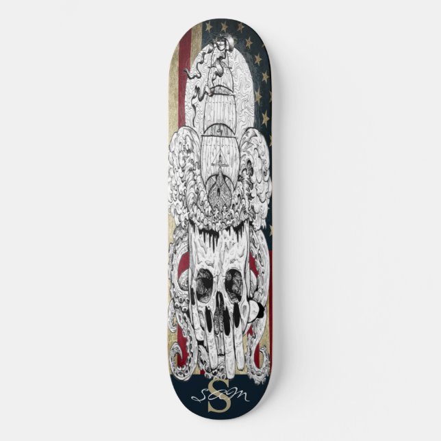 skateboard American Nautical GIRLY Skull (Front)