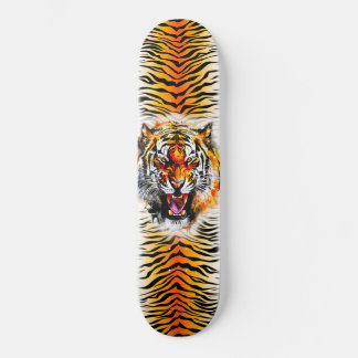 Skateboard Art- Snarling Tiger with Stripes