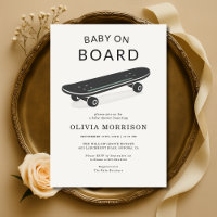 Skateboard Baby on Board Baby Shower
