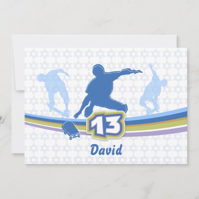 Skateboard - Bar Mitzvah Invitation (Front)
