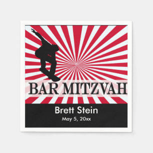Skateboard Bar Mitzvah theme Napkin
