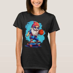Skateboard Basketball Gnome Family Christmas Pajam T-Shirt