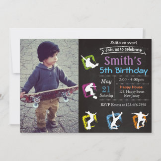 Skateboard Birthday Invitation