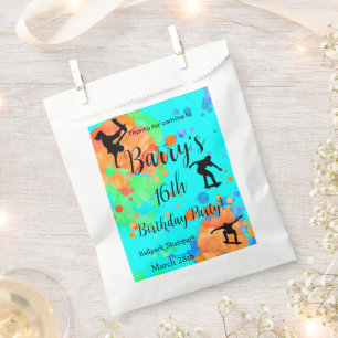 Skateboard Birthday Party Thank You Favour Bags