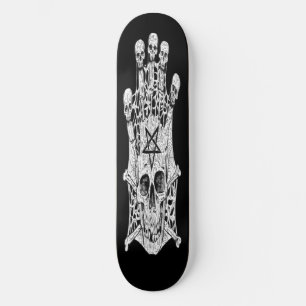 skateboard Black and White Ink Drawing Skull Skate