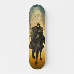 Skateboard Black Knight Running On Horse