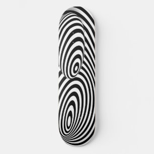 skateboard Black White 3d Line Distortion Illusion