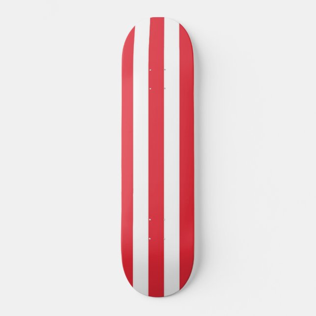 Skateboard Blue Fiery Red & White Stripe (Front)