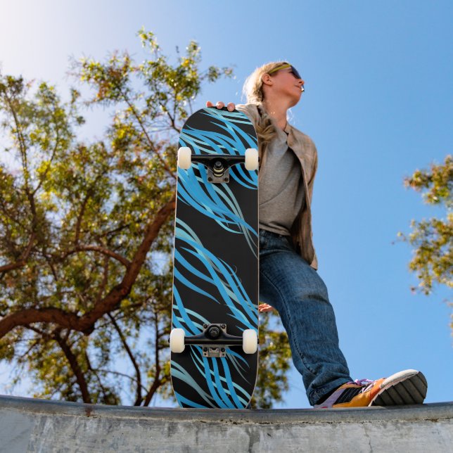 Skateboard-Blue Waves Skateboard (Outdoor 1)