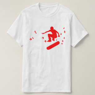 skateboard board with birds T-Shirt
