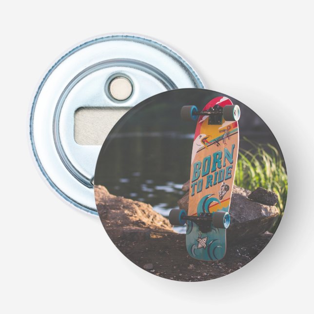 Skateboard Born To Ride Bottle Opener (Front)