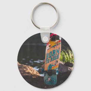 Skateboard Born To Ride Key Ring