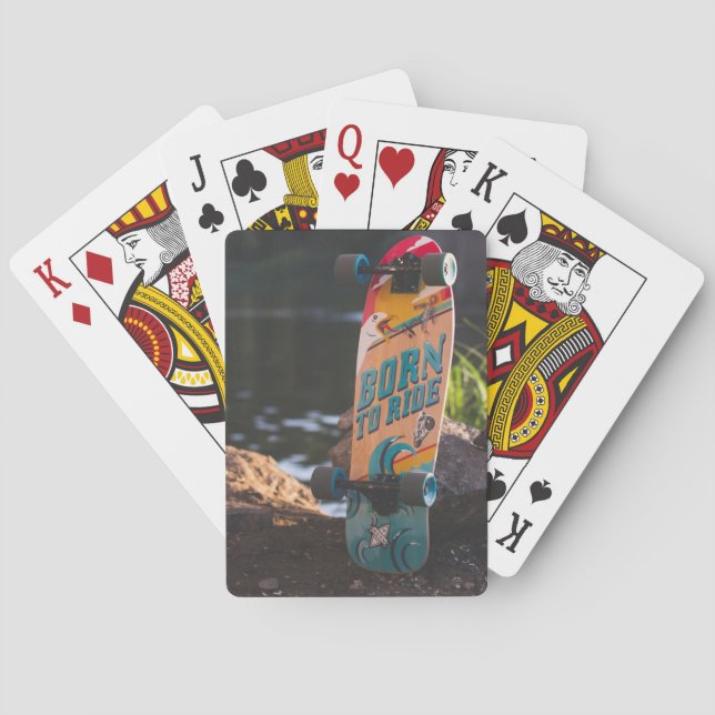 Skateboard Born To Ride Playing Cards (Back)