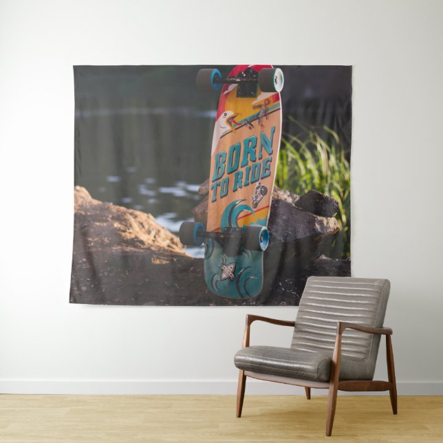 Skateboard Born To Ride Tapestry (In Situ (Horizontal))