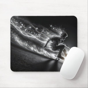 Skateboard Boy With Light Trails Mouse Mat