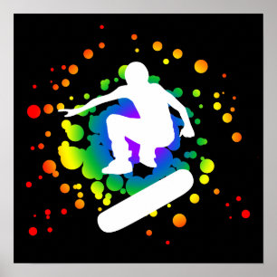skateboard : bubbles : poster