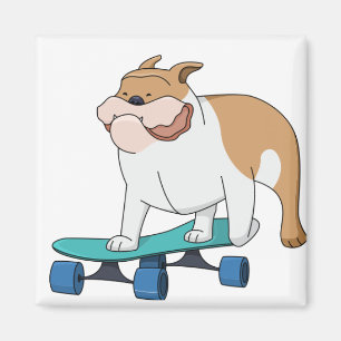 skateboard bulldog magnet