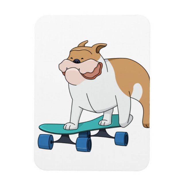 skateboard bulldog magnet (Vertical)
