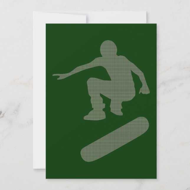 skateboard camo silhouette invitation (Front)