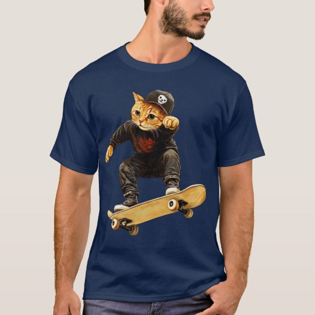 Skateboard cat T-Shirt (Front)