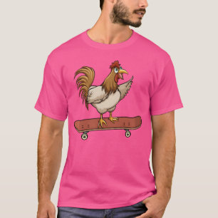 Skateboard Chicken Skateboarding Farm Animal boy T-Shirt