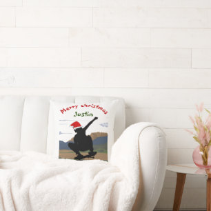 skateboard christmas gift, personalised name T-Sh Cushion