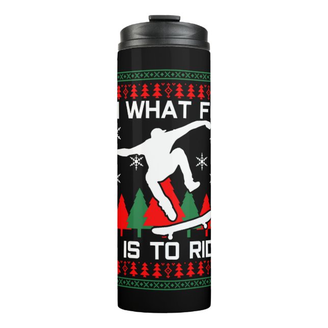 Skateboard Christmas Thermal Tumbler (Front)