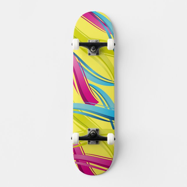 Skateboard-Colorful Waves Skateboard Deck (Front)