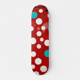 Skateboard – colourful white, red, designed