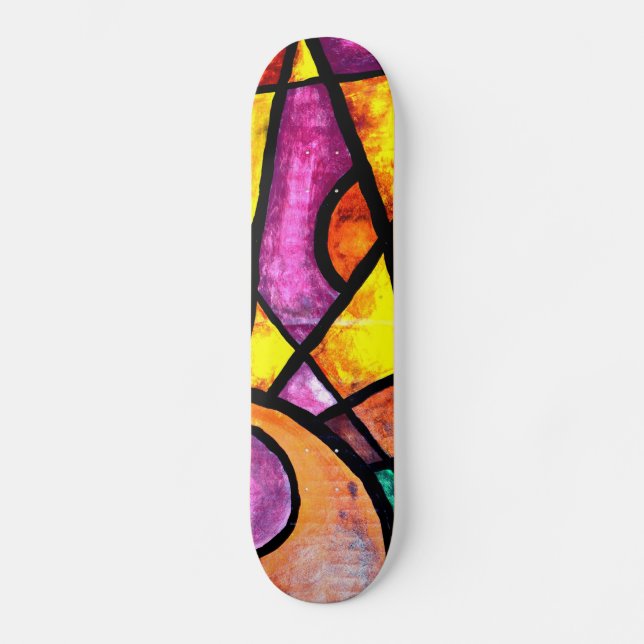 Skateboard, Comet Chaser Abstract Art Skateboard (Front)