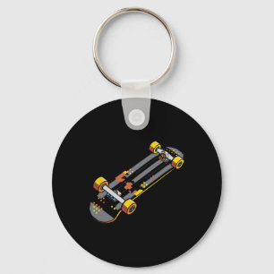 Skateboard Comic Style Skateboarding Fan  Key Ring