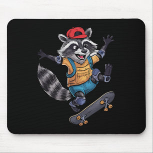 Skateboard Cool Skater Racoon  Mouse Mat