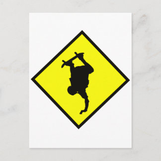 Skateboard Crossing Sign Postcard