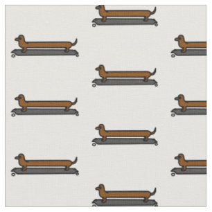 Skateboard Dachshund dog fabric