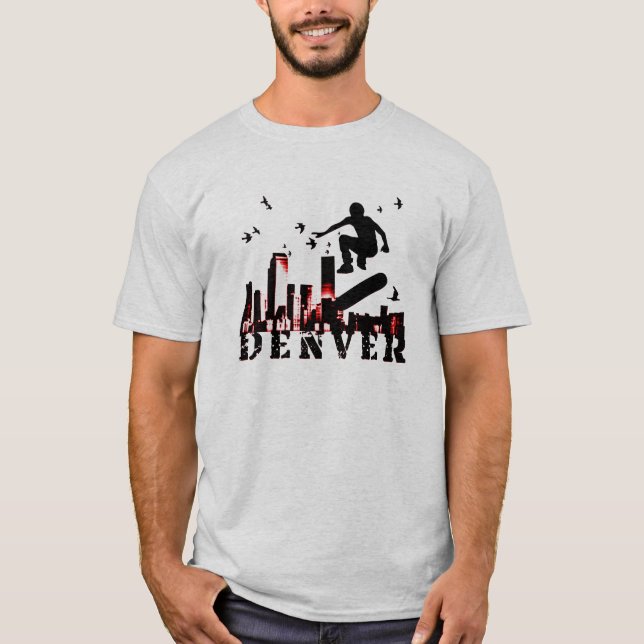 skateboard. denver fire. T-Shirt (Front)