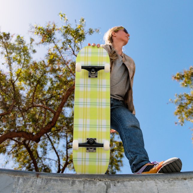 Skateboard Designed Yellow Plaid  (Outdoor 1)