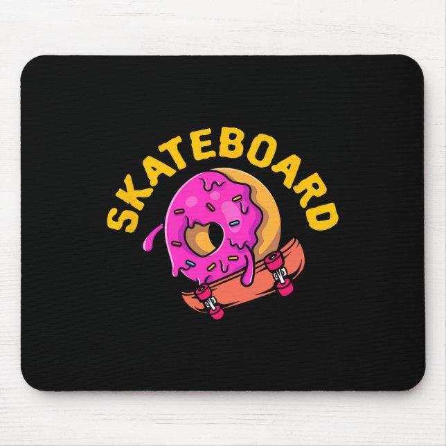 Skateboard Donut Skater Longboard Freestyle Halfpi Mouse Mat (Front)