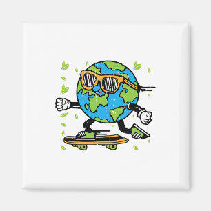 Skateboard Earth Day Environmental Nature Environm Magnet