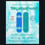 Skateboard Event Advertisement add photo and logo Flyer<br><div class="desc">Select "Click to customise further" if you want to scale,  move or delete features. In the design area,  the TT text tool up and down arrows can be used to increase or decrease text size to make the text fields line up nicely.</div>