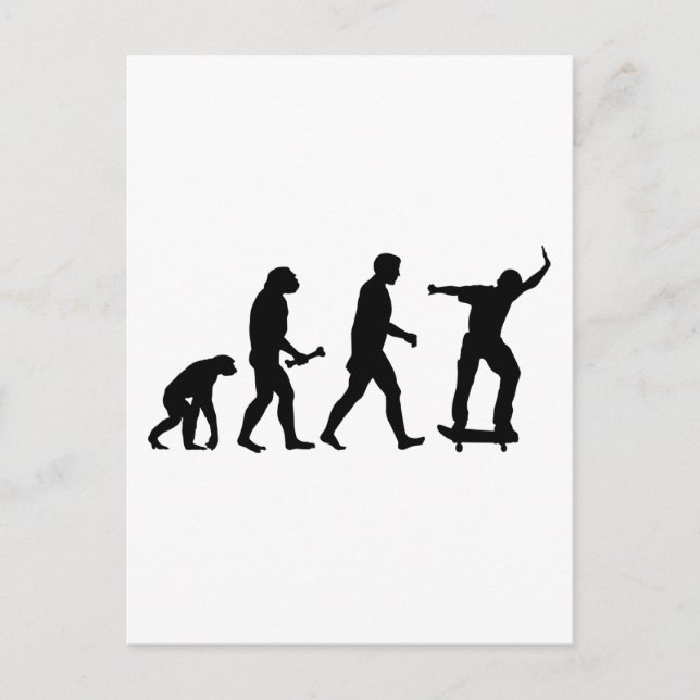 Skateboard Evolution Postcard (Front)