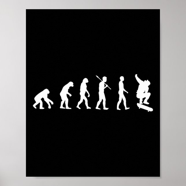 Skateboard Evolution - Skateboarding Gift Shirt  Poster (Front)