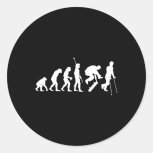 Skateboard Evolution Skateboarding Stunts Tricks C Classic Round Sticker