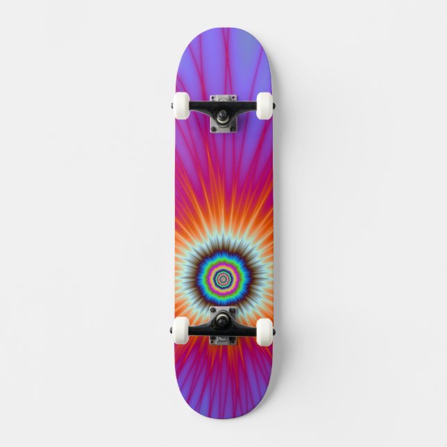 Skateboard    Explosion in Pink Blue and Red (Front)