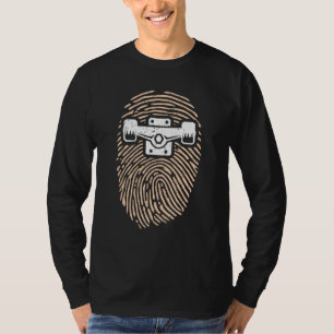 Skateboard Fingerprint Skateboarding Love Skating T-Shirt