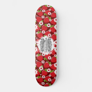 Skateboard Floral and Strawberries  